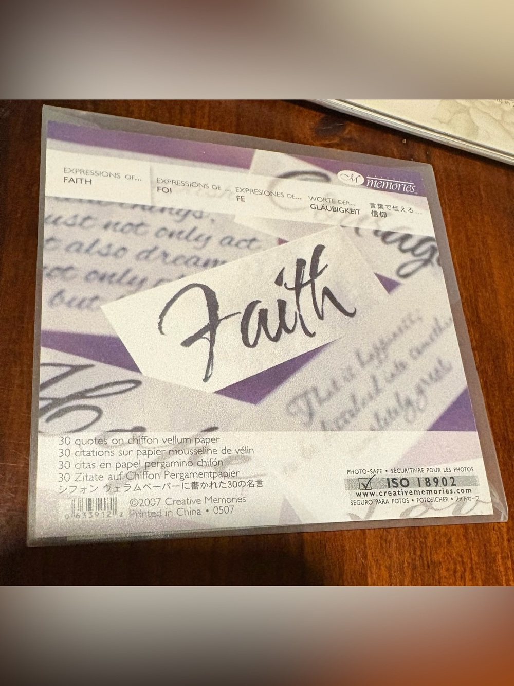 Creative Memories Expressions of Faith Vellum Chiffon Paper